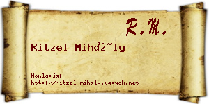 Ritzel Mihály névjegykártya